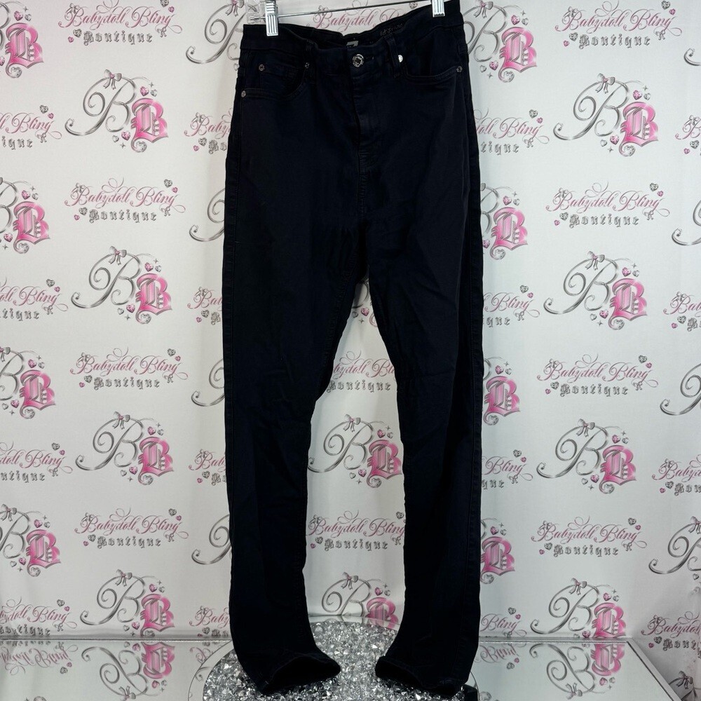 7 For All Mankind the high waist skinny Black Jeans stretch pockets black wash